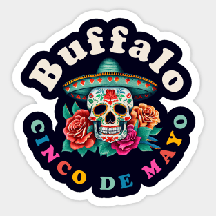 Buffalo NY Cinco de Mayo 2023 Sugar Skull New York Sticker